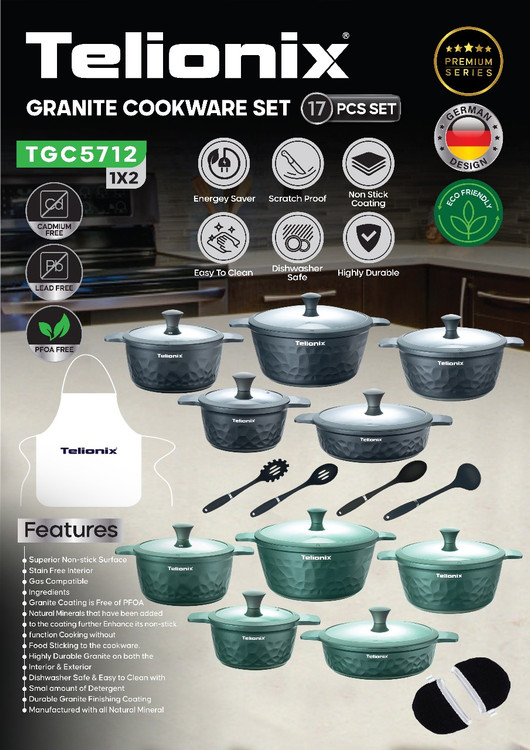 سرویس قابلمه گرانیت برند تلونیکس مدل5712