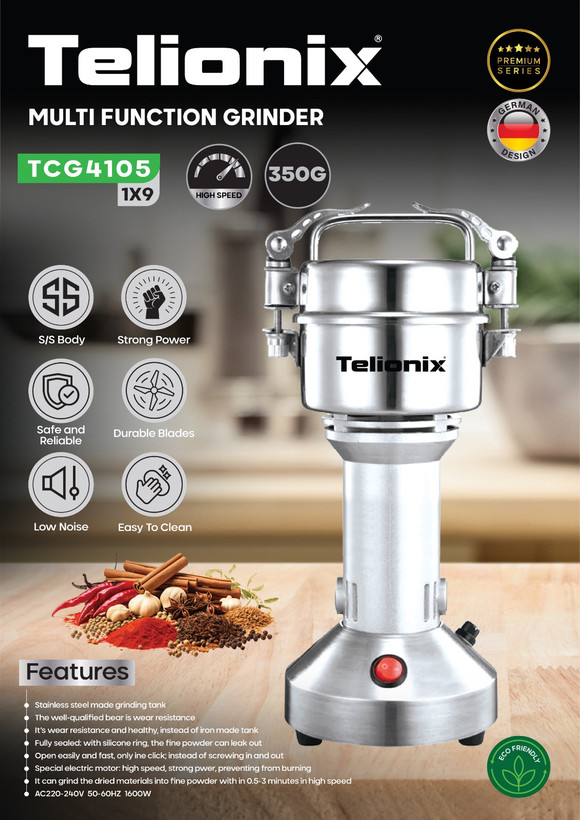 آسیاب صنعتی تلونیکس ۳۵۰ گرم مدل TCG410۵